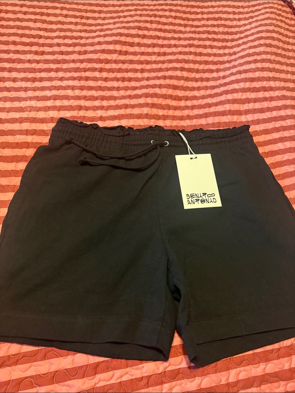 Zara Black Men's Drawstring Cotton Shorts
